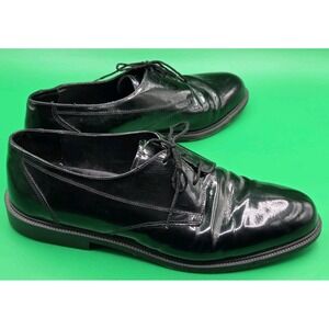 Adolfo Dress Shoes Men's 9.5 Made In Italy Glossy Black